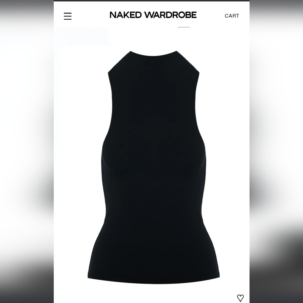 Naked wardrobe sleeveless mock neck top curve